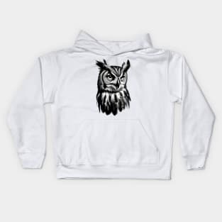 Great Horned Owl Kids Hoodie